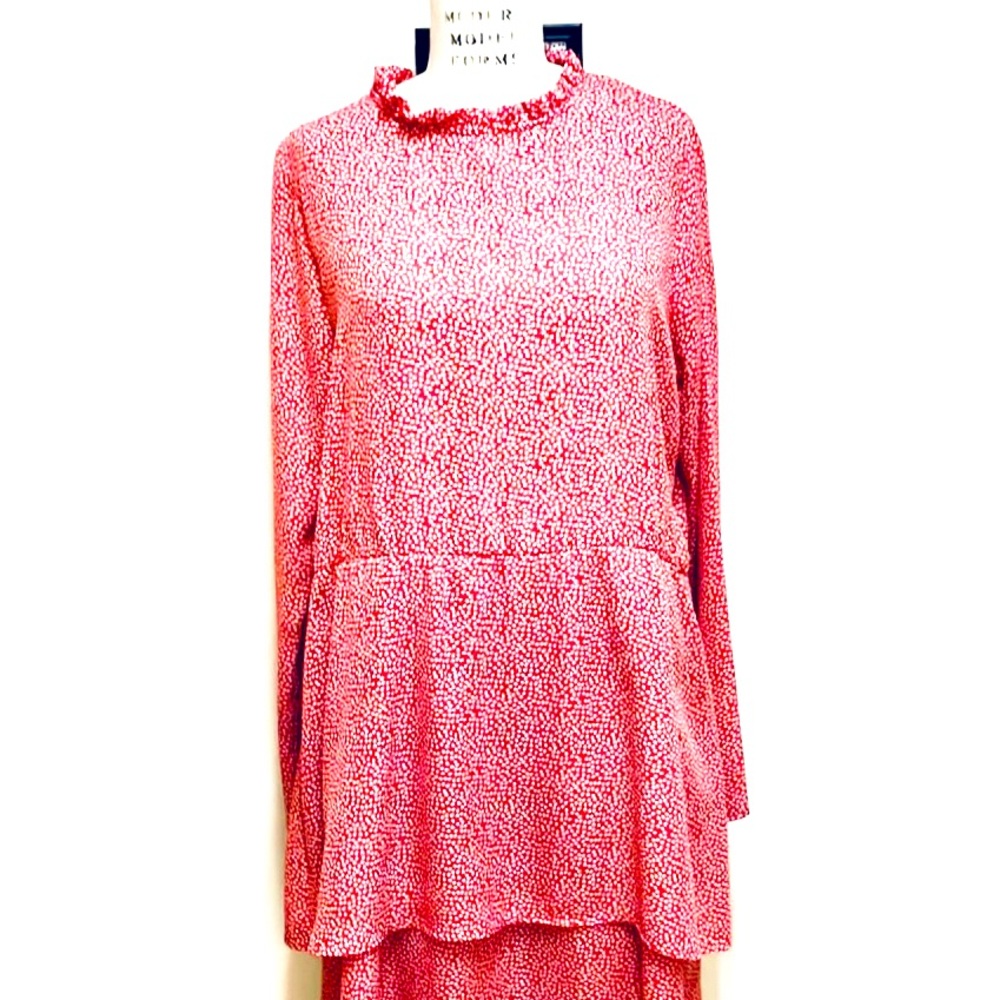 Gianni Bini Rust Orange Polyester Tiered Dress Large